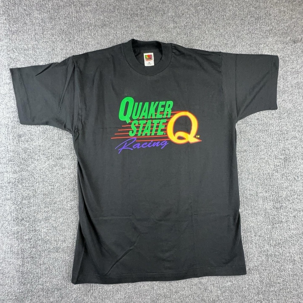Fruit Of The Loom Shirt Mens XL Black Quaker State Racing Graphic Tee Automotive